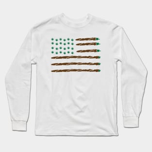 In Weed I Trust American Blunt Flag Long Sleeve T-Shirt